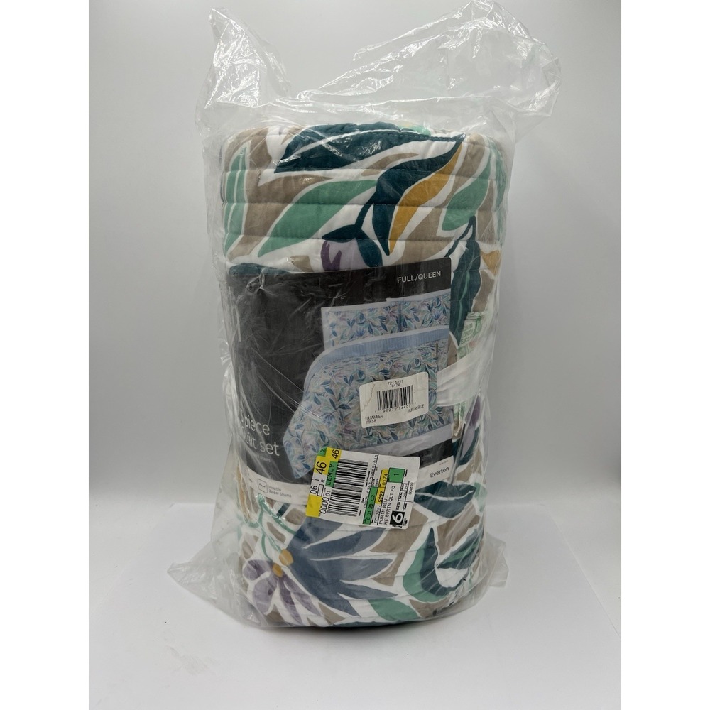 JCPenney Home Expressions Everton Quilt Set Full Queen Puritan Blue New Sealed